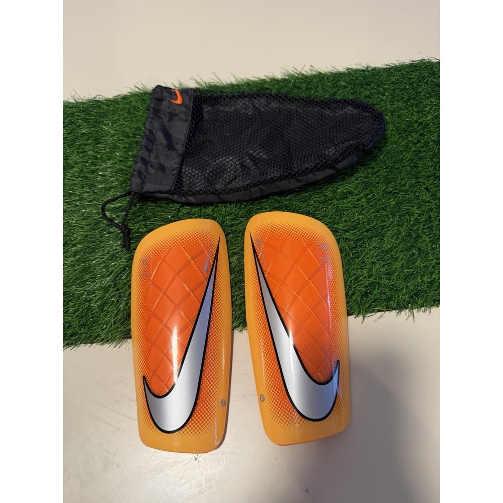 Nike Mecurial Hard Shell Shin Guards Red Soccer Leg Futsal Shin-Pad